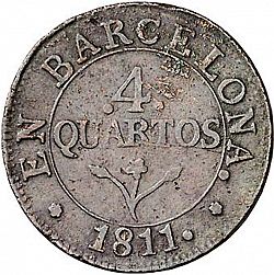 Large Reverse for 4 Cuartos 1811 coin