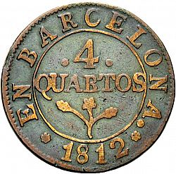 Large Reverse for 4 Cuartos 1812 coin