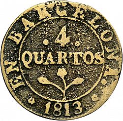 Large Reverse for 4 Cuartos 1813 coin