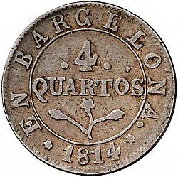 Large Reverse for 4 Cuartos 1814 coin