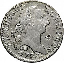 Large Obverse for 4 Maravedies 1780 coin