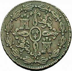 Large Reverse for 4 Maravedies 1773 coin