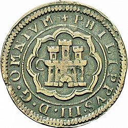 Large Obverse for 4 Maravedies 1599 coin