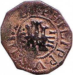 Large Obverse for 4 Maravedies 1604 coin