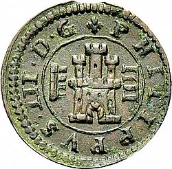 Large Obverse for 4 Maravedies 1604 coin