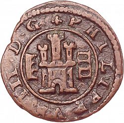 Large Obverse for 4 Maravedies 1606 coin