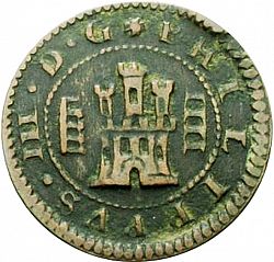 Large Obverse for 4 Maravedies 1620 coin