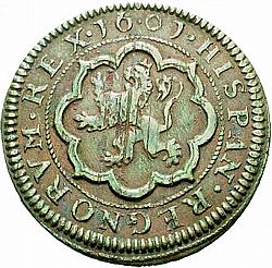 Large Reverse for 4 Maravedies 1601 coin