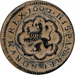 Large Reverse for 4 Maravedies 1602 coin
