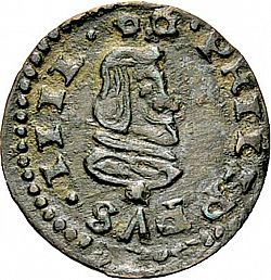Large Obverse for 4 Maravedies 1663 coin