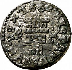 Large Reverse for 4 Maravedies 1662 coin