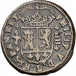 Large Obverse for 4 Maravedies 1719 coin