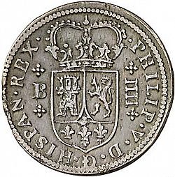 Large Obverse for 4 Maravedies 1720 coin