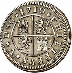 Large Reverse for 4 Maravedies 1710 coin