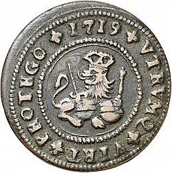 Large Reverse for 4 Maravedies 1719 coin