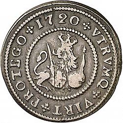 Large Reverse for 4 Maravedies 1720 coin