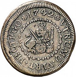Large Reverse for 4 Maravedies 1742 coin
