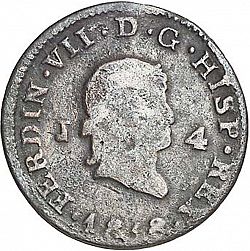 Large Obverse for 4 Maravedies 1818 coin