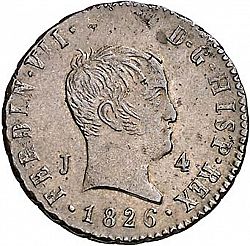 Large Obverse for 4 Maravedies 1826 coin