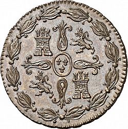 Large Reverse for 4 Maravedies 1824 coin