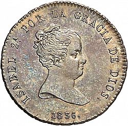 Large Obverse for 4 Maravedies 1836 coin