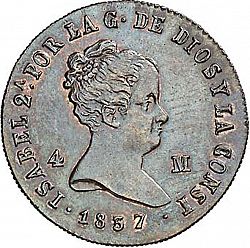 Large Obverse for 4 Maravedies 1837 coin