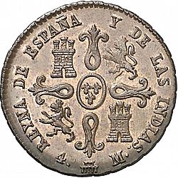 Large Reverse for 4 Maravedies 1836 coin
