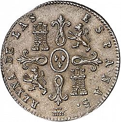 Large Reverse for 4 Maravedies 1840 coin