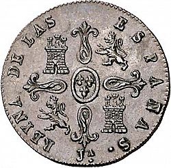 Large Reverse for 4 Maravedies 1841 coin