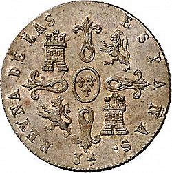 Large Reverse for 4 Maravedies 1847 coin