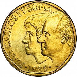 Large Obverse for 500 Pesetas 1989 coin