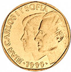 Large Obverse for 500 Pesetas 1999 coin