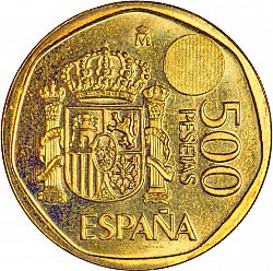 Large Reverse for 500 Pesetas 1993 coin