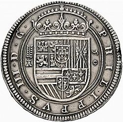 Large Obverse for 50 Reales 1618 coin