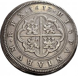 Large Reverse for 50 Reales 1613 coin