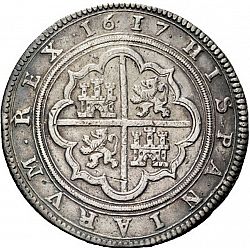 Large Reverse for 50 Reales 1617 coin