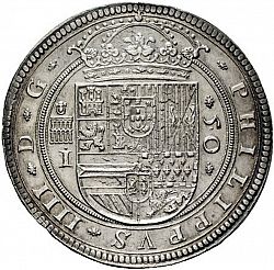 Large Obverse for 50 Reales 1651 coin