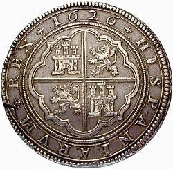 Large Reverse for 50 Reales 1626 coin