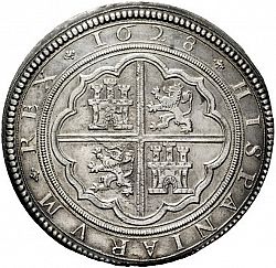 Large Reverse for 50 Reales 1628 coin