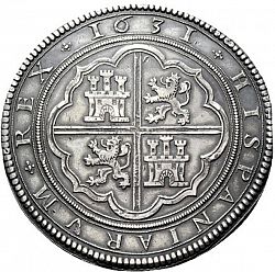 Large Reverse for 50 Reales 1631 coin