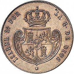 Large Obverse for 1/2 Real 1849 coin