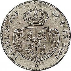 Large Obverse for 1/2 Real 1850 coin