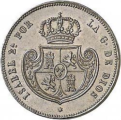 Large Obverse for 1/2 Real 1850 coin