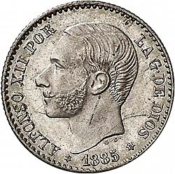 Large Obverse for 50 Céntimos 1885 coin