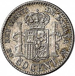 Large Reverse for 50 Céntimos 1881 coin