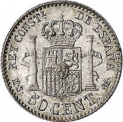 Large Reverse for 50 Céntimos 1885 coin