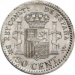 Large Reverse for 50 Céntimos 1904 coin