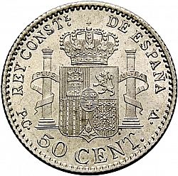 Large Reverse for 50 Céntimos 1904 coin