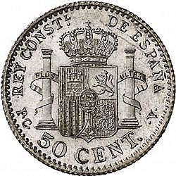 Large Reverse for 50 Céntimos 1910 coin