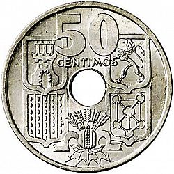 Large Obverse for 50 Céntimos 1949 coin